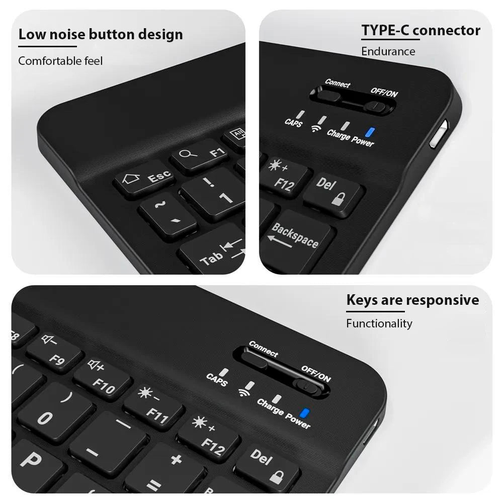 Bluetooth Wireless Keyboard and Mouse Set – Universal Mini Keyboard Combo for iPad, Tablet, Phone & Laptop