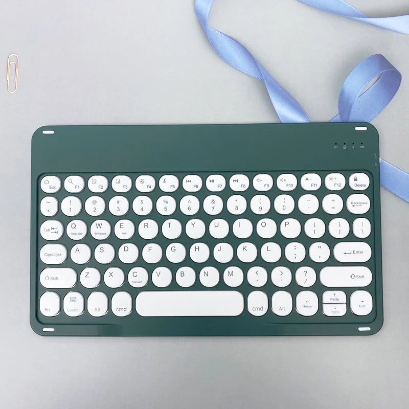 Ultra Thin Wireless Bluetooth Keyboard and Mouse Set – 10 Inch Portable Keyboard for iPad, Samsung, Xiaomi & Tablet