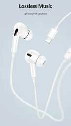 Lightning Wired Earphones with Microphone – In-Ear Stereo Headphones Compatible with iPhone, iPad & iPod