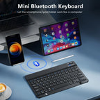 10 Inch Bluetooth Wireless Keyboard and Mouse Set – Rechargeable Portable Keyboard for Tablet, Phone, Android, iOS & Windows