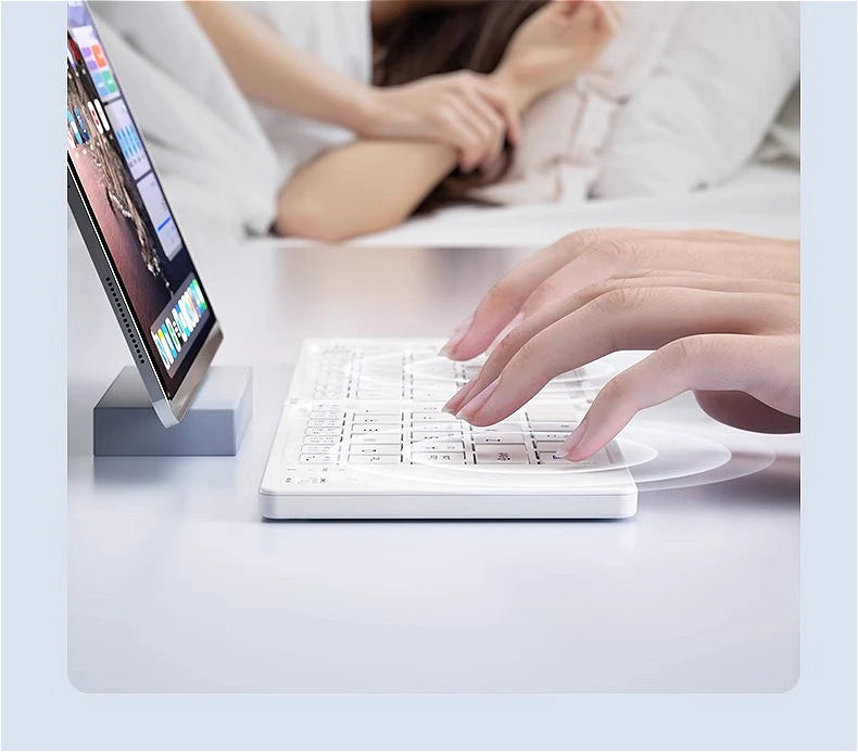 MINGCVIL Mini Foldable Bluetooth Keyboard – Rechargeable Slim Portable Wireless Keyboard for iOS, Windows & Android