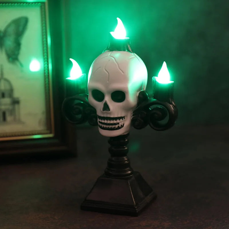 Skull Candelabra LED Halloween Light