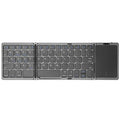Portable 3-Fold Bluetooth Keyboard with Touchpad – Slim Rechargeable Travel Keyboard for iPad, Tablet & Laptop