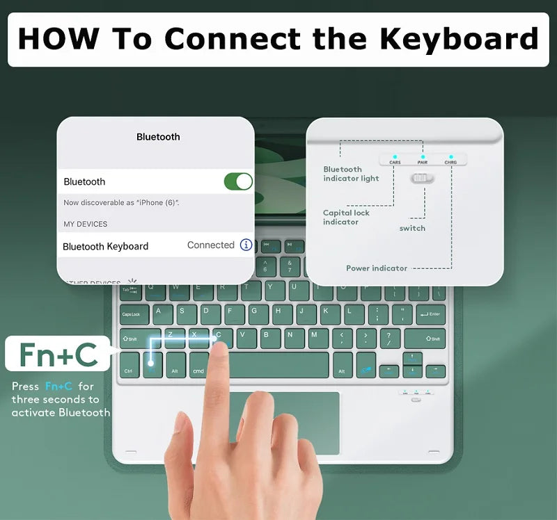 Ultra Thin Wireless Bluetooth Keyboard and Mouse Set – 10 Inch Portable Keyboard for iPad, Samsung, Xiaomi & Tablet