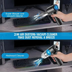 2-in-1 Cordless Air Duster Mini Vacuum Cleaner for Keyboard, Car & Home