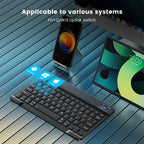 10 Inch Bluetooth Wireless Keyboard and Mouse Set – Rechargeable Portable Keyboard for Tablet, Phone, Android, iOS & Windows
