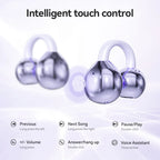 Open Ear Clip Wireless Earbuds – Bluetooth 5.4 ENC Noise Cancelling Headphones with Mic for iOS & Android