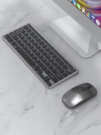 Wireless Keyboard and Mouse Set – Bluetooth 5.0 & 2.4G Mini Keyboard Mouse Combo for Laptop, PC & Tablet
