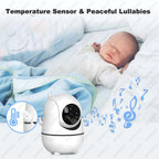 5 Inch Video Baby Monitor with Camera – PTZ Zoom Babyphone with Temperature Sensor, Lullaby & Free Shipping