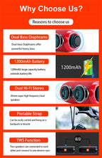 Portable Wireless Bluetooth Speaker – Mini Outdoor Bass Speaker with FM Radio, Hands-Free Call & Free Shipping