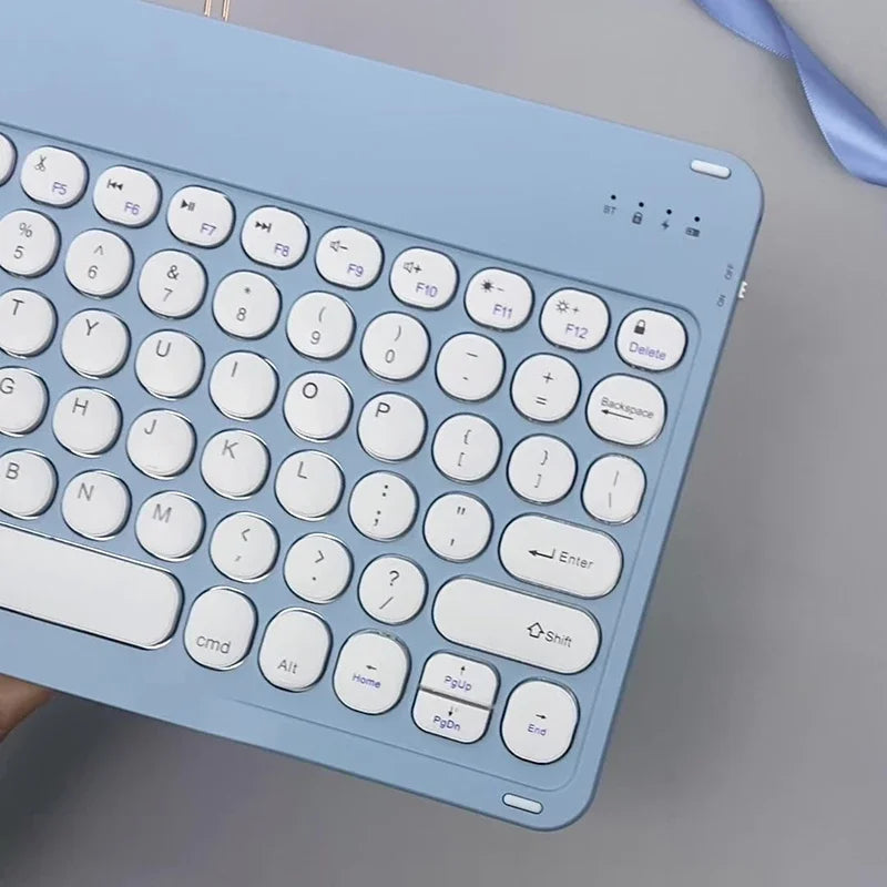 Ultra Thin Wireless Bluetooth Keyboard and Mouse Set – 10 Inch Portable Keyboard for iPad, Samsung, Xiaomi & Tablet