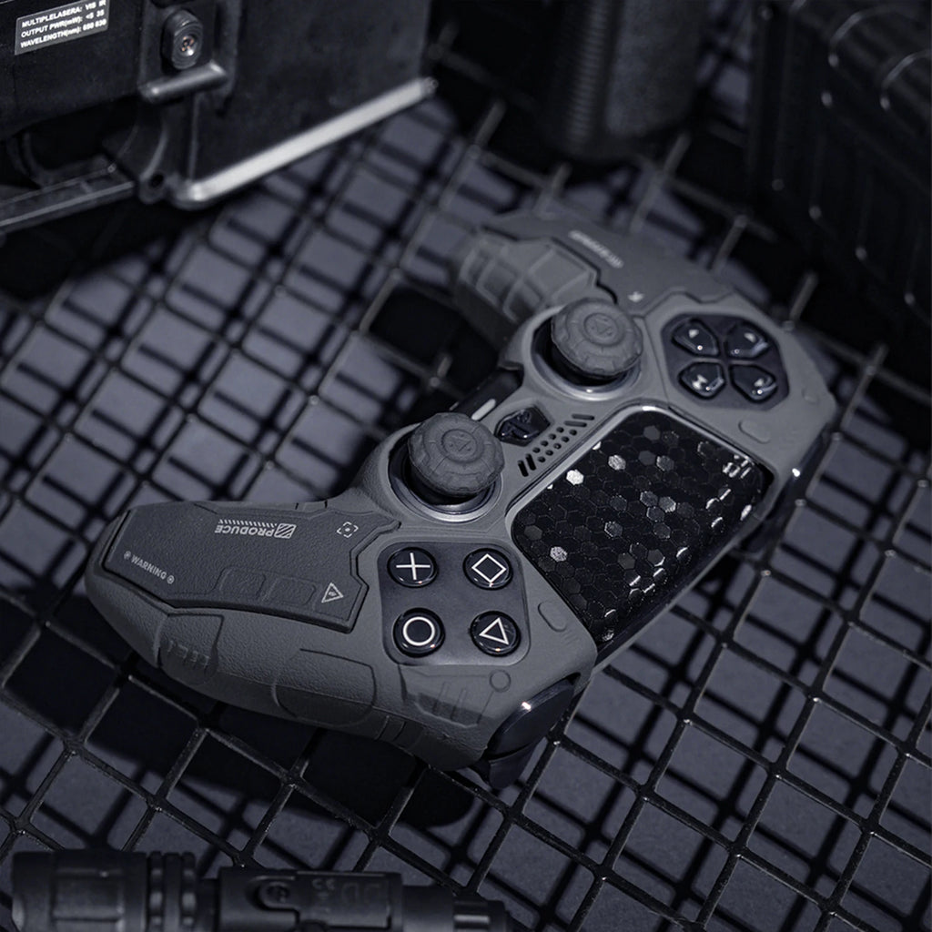 PS5 Controller Silicone Cover – Tactical Style Soft Protector Skin with Thumb Stick Grip Caps & Free Shipping