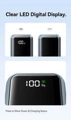 Vention 10000mAh Mini Power Bank – 22.5W Fast Charging Portable Charger with Built-in USB-C Cable & Free Shipping