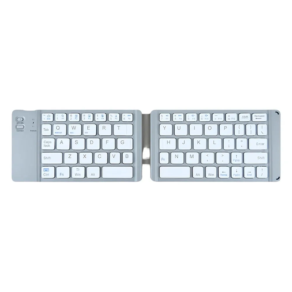 Portable 3-Fold Bluetooth Keyboard with Touchpad – Slim Rechargeable Travel Keyboard for iPad, Tablet & Laptop