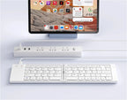 MINGCVIL Mini Foldable Bluetooth Keyboard – Rechargeable Slim Portable Wireless Keyboard for iOS, Windows & Android