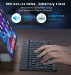 10 Inch Bluetooth Wireless Keyboard and Mouse Set – Rechargeable Portable Keyboard for Tablet, Phone, Android, iOS & Windows