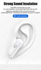 Original Wired Earphones For Apple iPhone 17 Pro Max16 15 14 13 12 11 Mini USB C Headphones Type C With Microphone Stereo Earbud