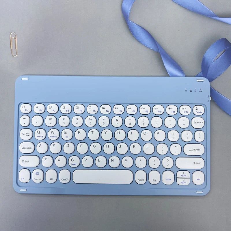 Ultra Thin Wireless Bluetooth Keyboard and Mouse Set – 10 Inch Portable Keyboard for iPad, Samsung, Xiaomi & Tablet