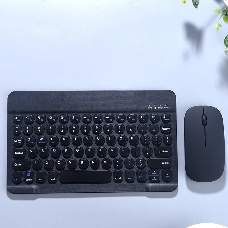 Ultra Thin Wireless Bluetooth Keyboard and Mouse Set – 10 Inch Portable Keyboard for iPad, Samsung, Xiaomi & Tablet