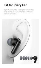 Baseus EP10 Pro ANC Wireless Earbuds – Bluetooth 6.0 Hi-Res Earphones with 50dB Noise Cancelling & 55H Playtime