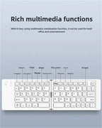 MINGCVIL Mini Foldable Bluetooth Keyboard – Rechargeable Slim Portable Wireless Keyboard for iOS, Windows & Android