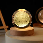 6cm 3D Crystal Ball Decoration 2026 Astronomy Solar System Planets Moon Astronaut LED Balls Home Snow Glass Globe Decorations