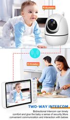 5 Inch Video Baby Monitor with Camera – PTZ Zoom Babyphone with Temperature Sensor, Lullaby & Free Shipping