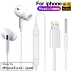 Lightning Wired Earphones with Microphone – In-Ear Stereo Headphones Compatible with iPhone, iPad & iPod