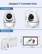 5 Inch Video Baby Monitor with Camera – PTZ Zoom Babyphone with Temperature Sensor, Lullaby & Free Shipping